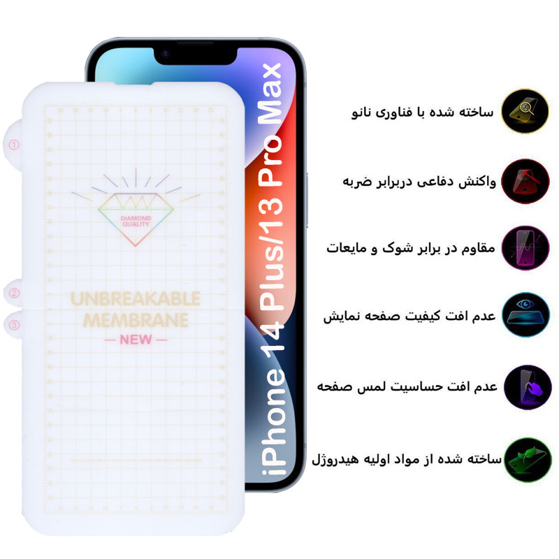 گلس گوشی اپل آیفون 14 پلاس/13 پرومکس بوف مدل Hydrogel - Buff Hydrogel iPhone 14 Plus/13 Pro Max Screen Protector