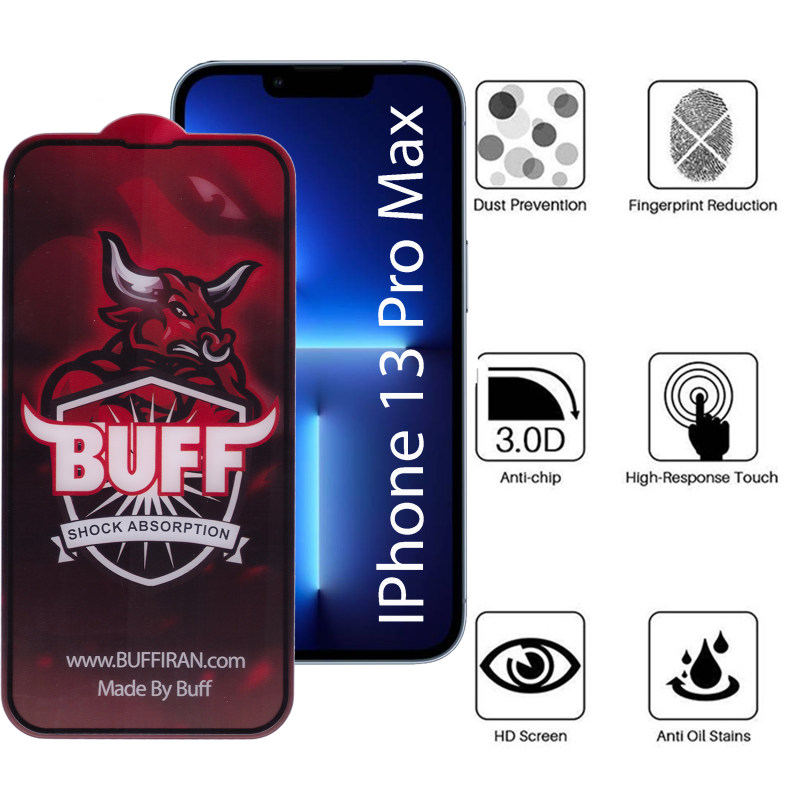 گلس گوشی اپل آیفون 13 پرومکس بوف مدل Static-Pro - Buff Static-Pro iPhone 13 Pro Max Screen Protector