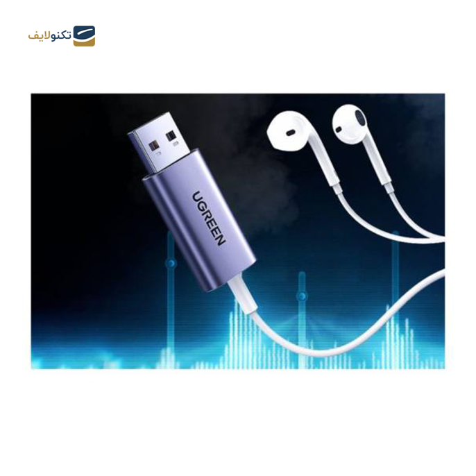 مبدل یو اس بی به جک 3.5 میلی متری یوگرین CM383 مدل 80864 - UGREEN CM383-80864 USB to 3.5mm Audio Input