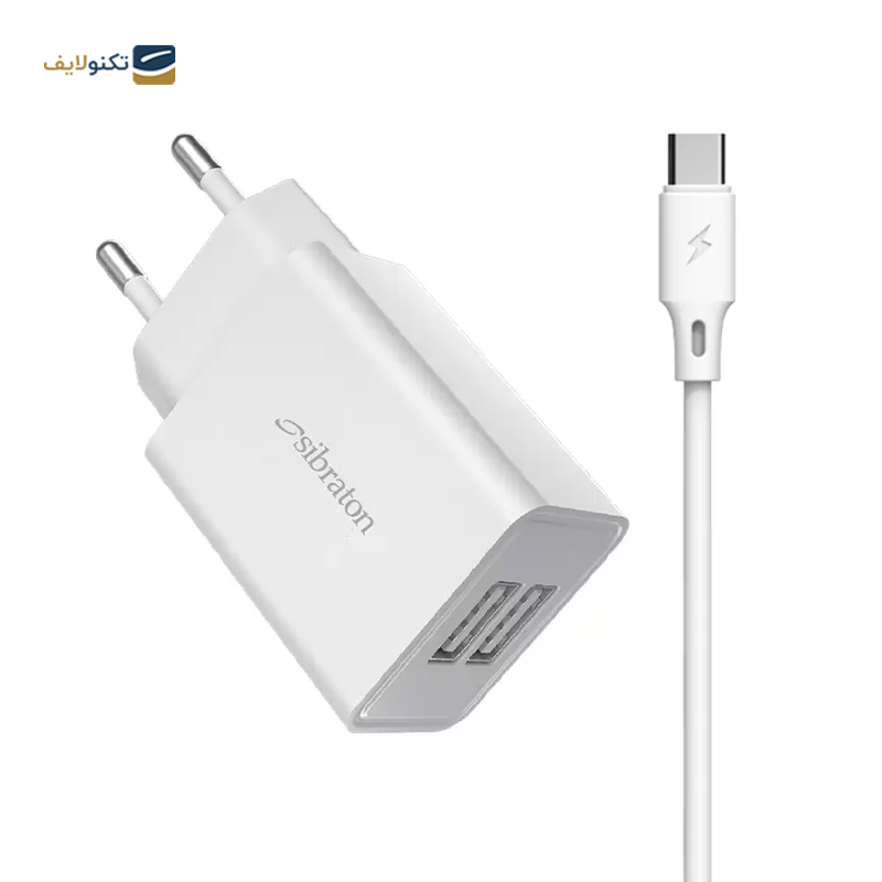شارژر دیواری سیبراتون مدل S-W1245C توان 10 وات به همراه کابل تایپ سی - Sibraton S-W1245C Wall Charger