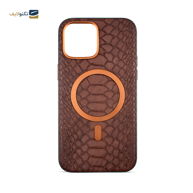 قاب گوشی اپل iPhone 12 Pro مک کوی مدل Snake Skin چرمی مگ‌ سیف دار - MacCoy Snake Skin MagSafe Military Cover For Apple iPhone 12 Pro