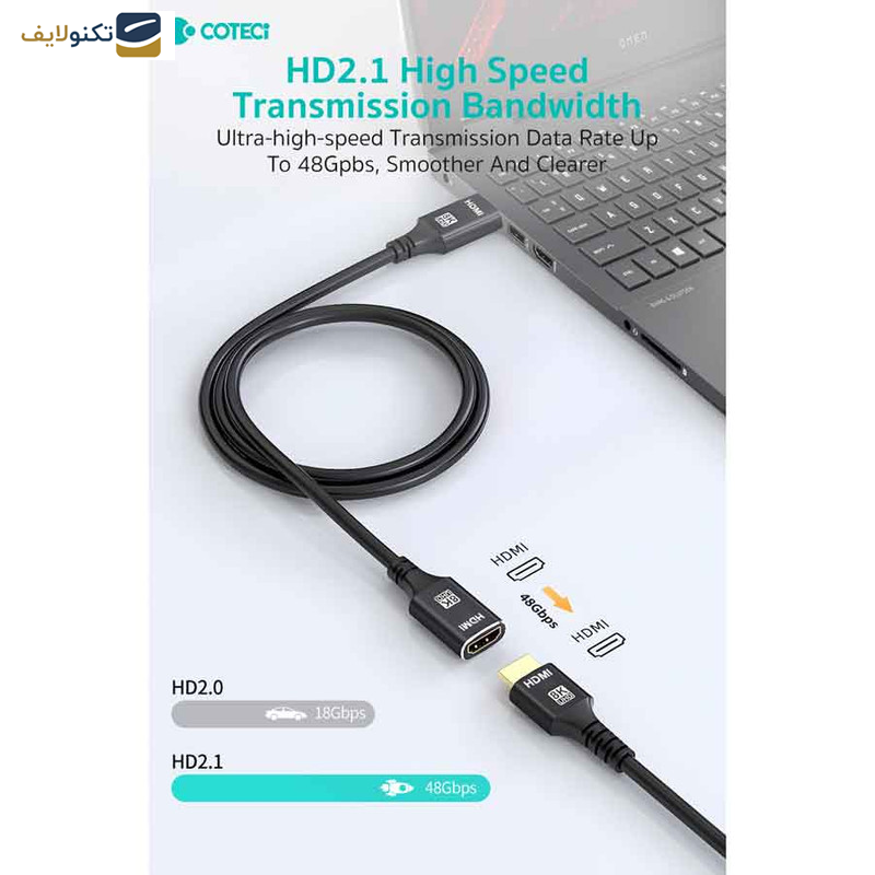 کابل افزایش طول HDMI کوتتسی مدل 87413 طول 1.0متر - Coteetci 87413 HDMI extension cable 1.0m