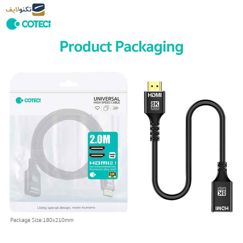 کابل افزایش طول HDMI کوتتسی مدل 87413 طول 1.0متر - Coteetci 87413 HDMI extension cable 1.0m