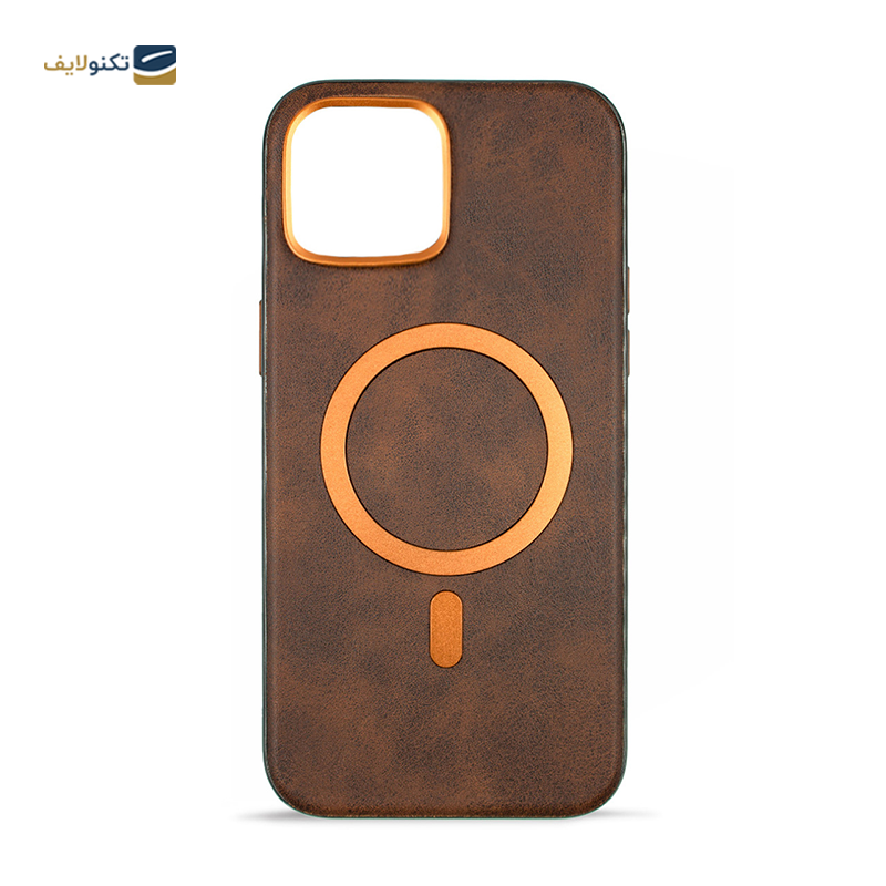 قاب گوشی اپل iPhone 15 Pro Max مک کوی مدل Military چرمی مگ‌ سیف دار - MacCoy Leather MagSafe Military Cover For Apple iPhone 15 Pro Max