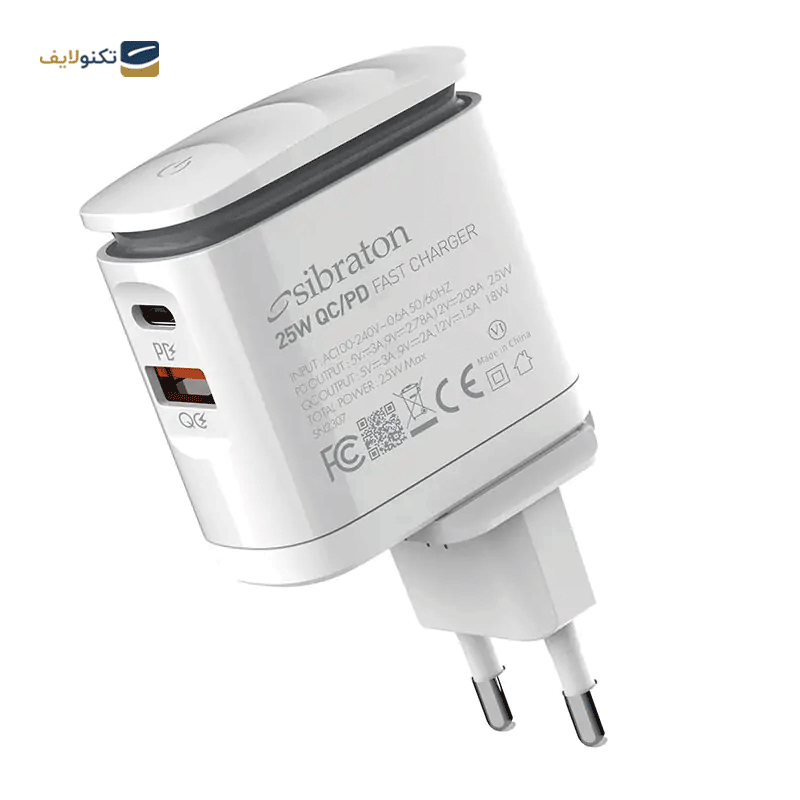 شارژر دیواری سیبراتون مدل S-W2225i-PD توان 25 وات - Sibraton S-W2225i-PD Wall Charger