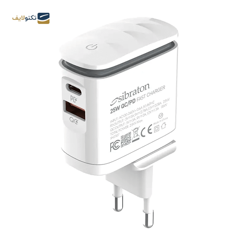 شارژر دیواری سیبراتون مدل S-W2225i-PD توان 25 وات - Sibraton S-W2225i-PD Wall Charger