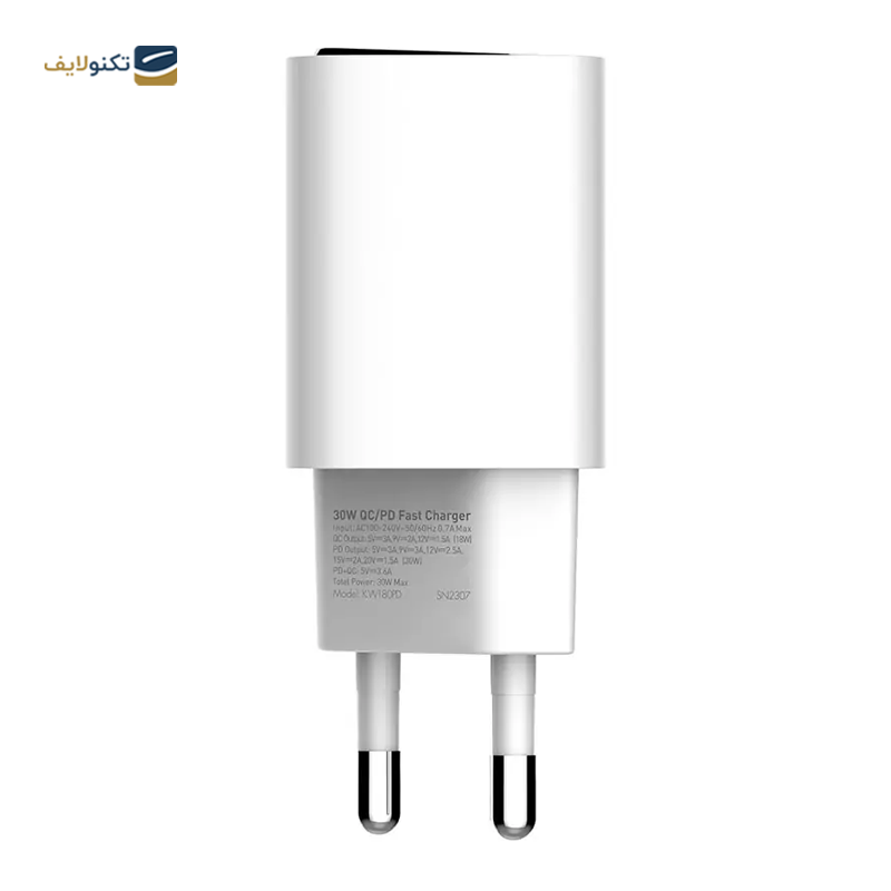 شارژر دیواری کینگ استار مدل KW180PD توان 30 وات به همراه کابل تایپ سی - KingStar KW180PD Wall Charger