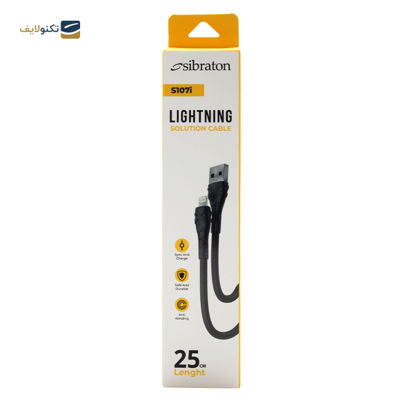 کابل لایتنینگ سیبراتون مدل S107i طول 0.25 متر - Sibraton S107i USB to Ligthning cable 0.25m