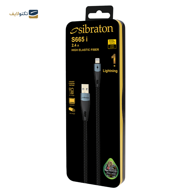 کابل لایتنینگ سیبراتون مدل S665i طول 1 متر - Sibraton S665i USB to Lightning cable 1m