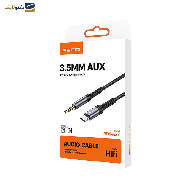 کابل تبدیل تایپ سی به Aux رسی مدل RDS-A27 طول 1.20 متر - 