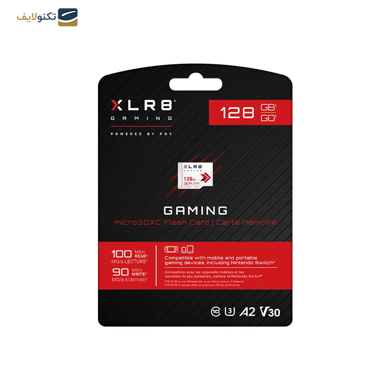 کارت حافظه MicroSDXC پی ان وای مدل XLR8 Gaming کلاس 10 V30 ظرفیت 128 گیگابایت - PNY XLR8 Gaming MicroSDXC V30 Flash Card - 128GB
