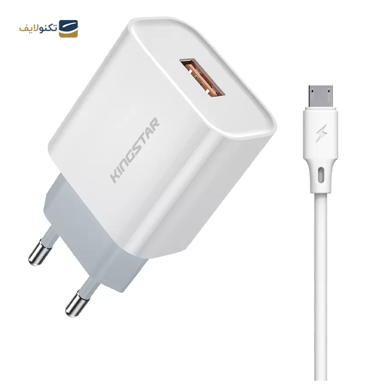 شارژر دیواری کینگ استار مدل KW141A توان 18 وات به همراه کابل MicroUSB - KingStar KW141A Wall Charger