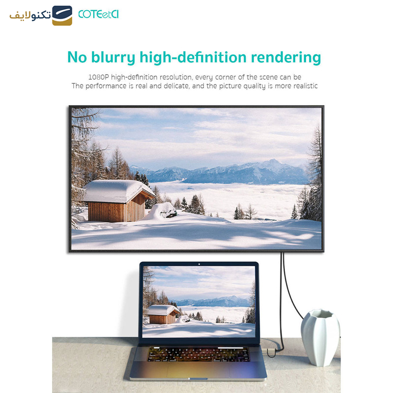 کابل تبدیل HDMI به تایپ سی و میکرو یو اس بی کوتتسی مدل 33023 طول 2 متر - Coteetci 33023 HDMI to Type-c & micro USB converter 2.0m