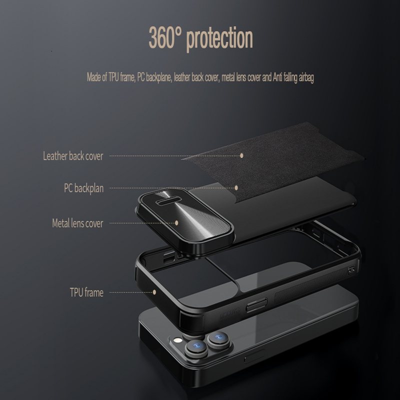 کاور گوشی اپل iPhone 14 Pro نیلکین مدل CamShield Leather S Case - Nillkin CamShield Leather S Case Cover for iPhone 14 Pro