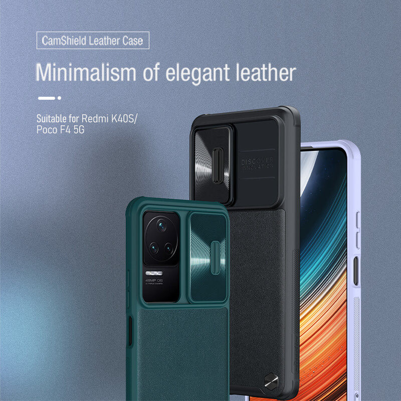 کاور گوشی شیائومی Poco F4 5G/Redmi K40S نیلکین مدل CamShield Leather - Nillkin CamShield Leather cover for Poco F4 5G/Redmi K40S