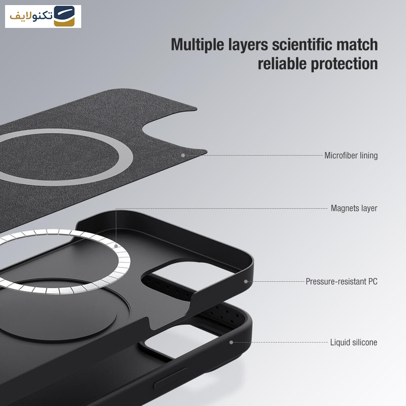 کاور گوشی موبایل اپل iPhone 13 نیلکین مدل CamShield Silky Magnetic Silicon - 