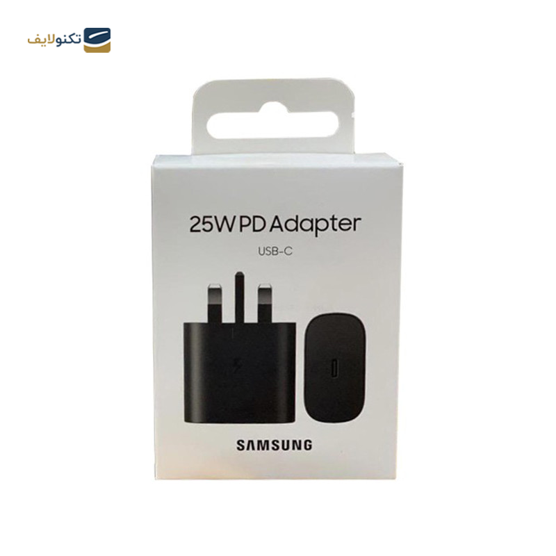 شارژر دیواری سامسونگ 25 وات مدل EP-TA800 به همراه تبدیل 3 به 2 هادرون مدل A10-1 چراغدار - Samsung EP-TA800 3 Pin Charger 25 Watt with Hadron Adapter Plug