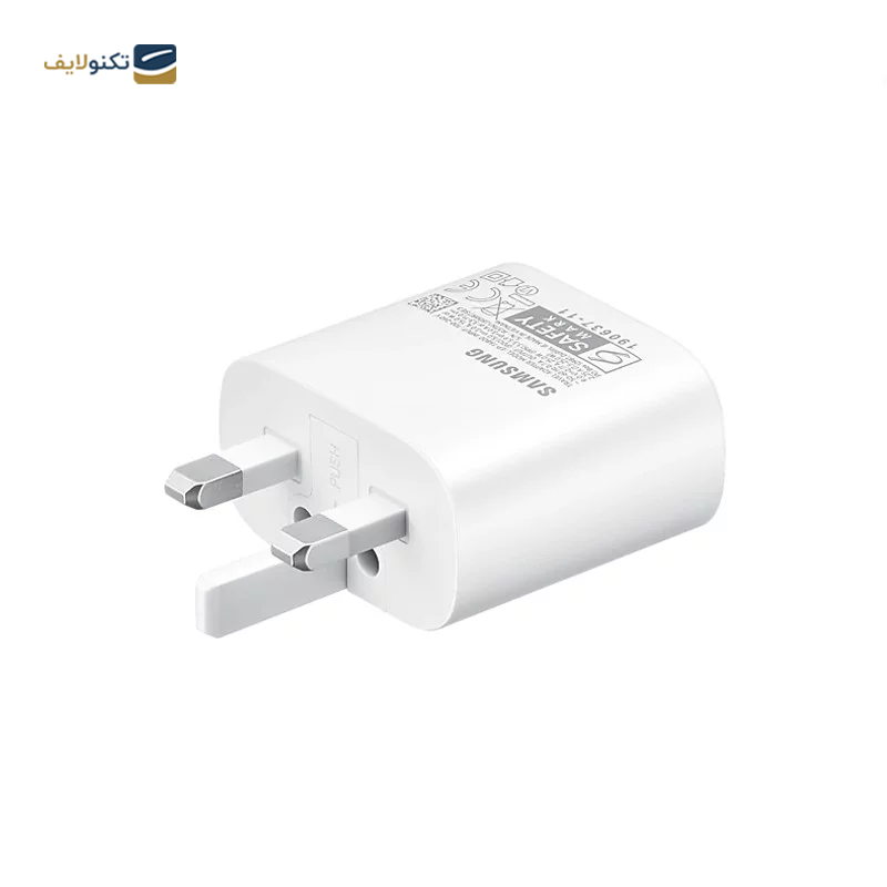 شارژر دیواری سامسونگ 25 وات مدل EP-TA800 به همراه تبدیل 3 به 2 هادرون مدل A10-1 چراغدار - Samsung EP-TA800 3 Pin Charger 25 Watt with Hadron Adapter Plug