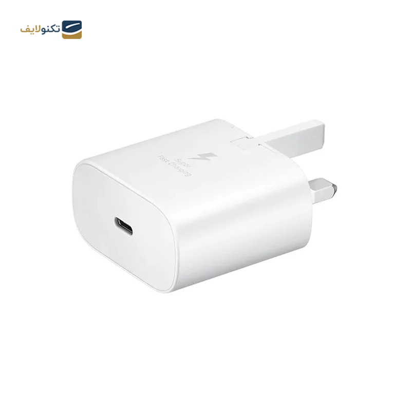 شارژر دیواری سامسونگ 25 وات مدل EP-TA800 به همراه تبدیل 3 به 2 هادرون مدل A10-1 چراغدار - Samsung EP-TA800 3 Pin Charger 25 Watt with Hadron Adapter Plug