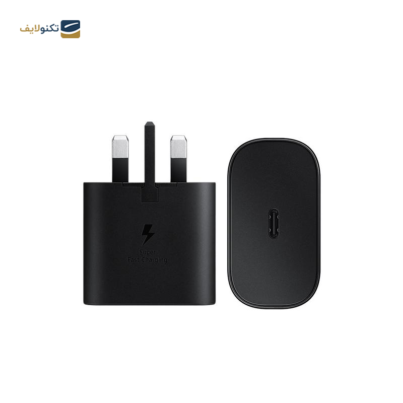 شارژر دیواری سامسونگ 25 وات مدل EP-TA800 به همراه تبدیل 3 به 2 هادرون مدل A10-1 چراغدار - Samsung EP-TA800 3 Pin Charger 25 Watt with Hadron Adapter Plug