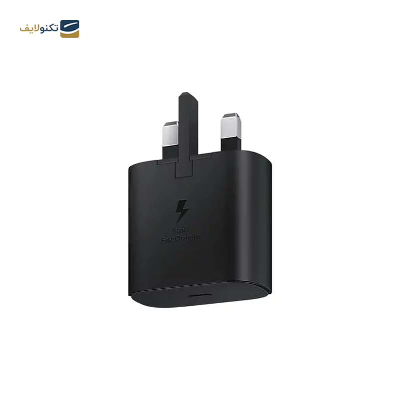 شارژر دیواری سامسونگ 25 وات مدل EP-TA800 به همراه تبدیل 3 به 2 هادرون مدل A10-1 چراغدار - Samsung EP-TA800 3 Pin Charger 25 Watt with Hadron Adapter Plug