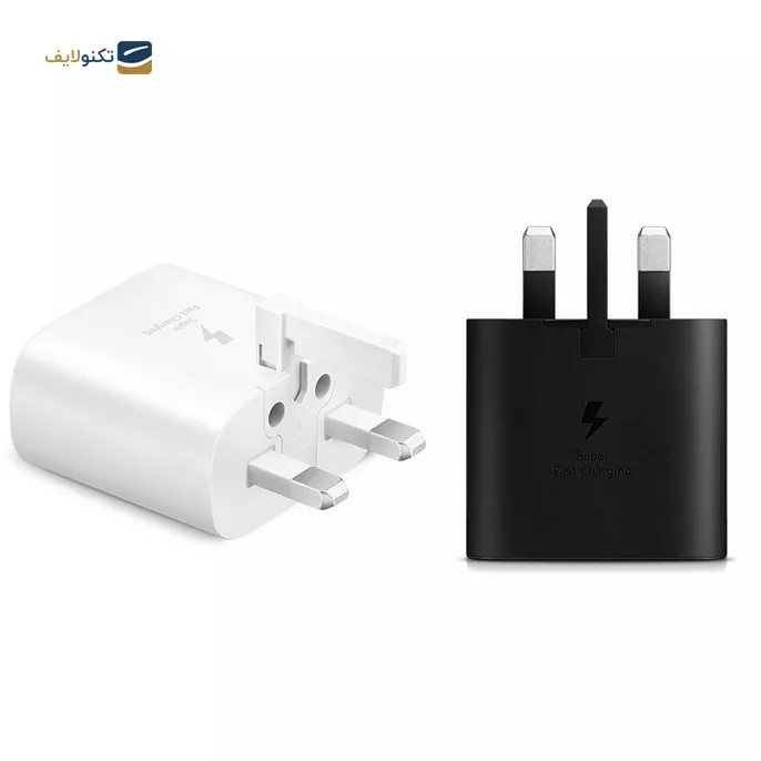 شارژر دیواری سامسونگ 45 وات مدل EP-TA845 سه شاخه اروپا به همراه کابل دو سر تایپ سی و تبدیل 3 به 2 هادرون مدل A10-1 چراغدار - ویتنام - Samsung EP-TA845 45W Charger with Hadron Adapter Plug