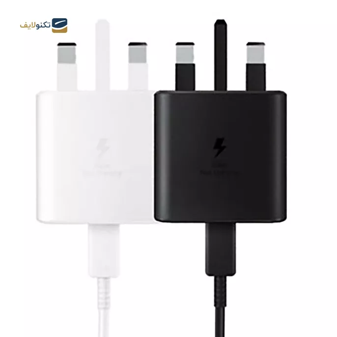 شارژر دیواری سامسونگ 45 وات مدل EP-TA845 سه شاخه اروپا به همراه کابل دو سر تایپ سی و تبدیل 3 به 2 هادرون مدل A10-1 چراغدار - ویتنام - Samsung EP-TA845 45W Charger with Hadron Adapter Plug