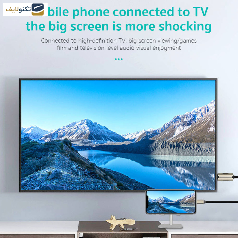 کابل تبدیل HDMI به لایتنینگ-یو اس بی کوتتسی مدل 33022 طول 2 متر - Coteetci 33022 HDMI to Lightning USB converter 2.0m