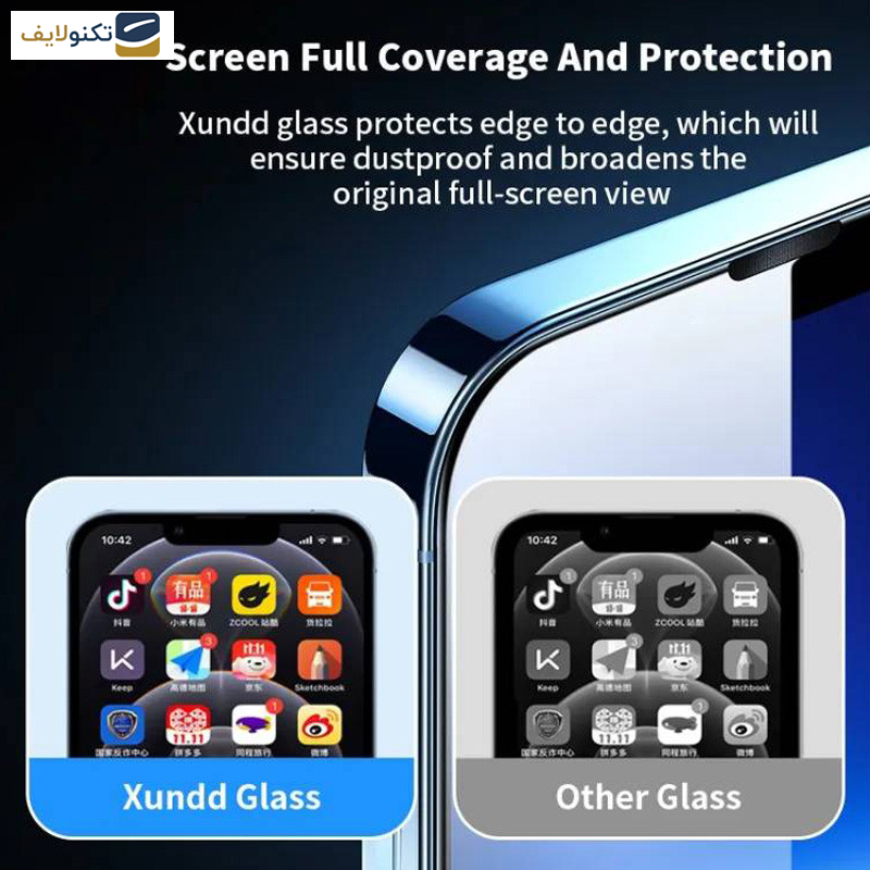 گلس گوشی اپل iPhone 15 Pro Max اپیکوی مدل Xundd Axe Easy install  - Epicoy Xundd Axe Easy instal Glass Screen Protector For Apple iPhone 15 Pro Max