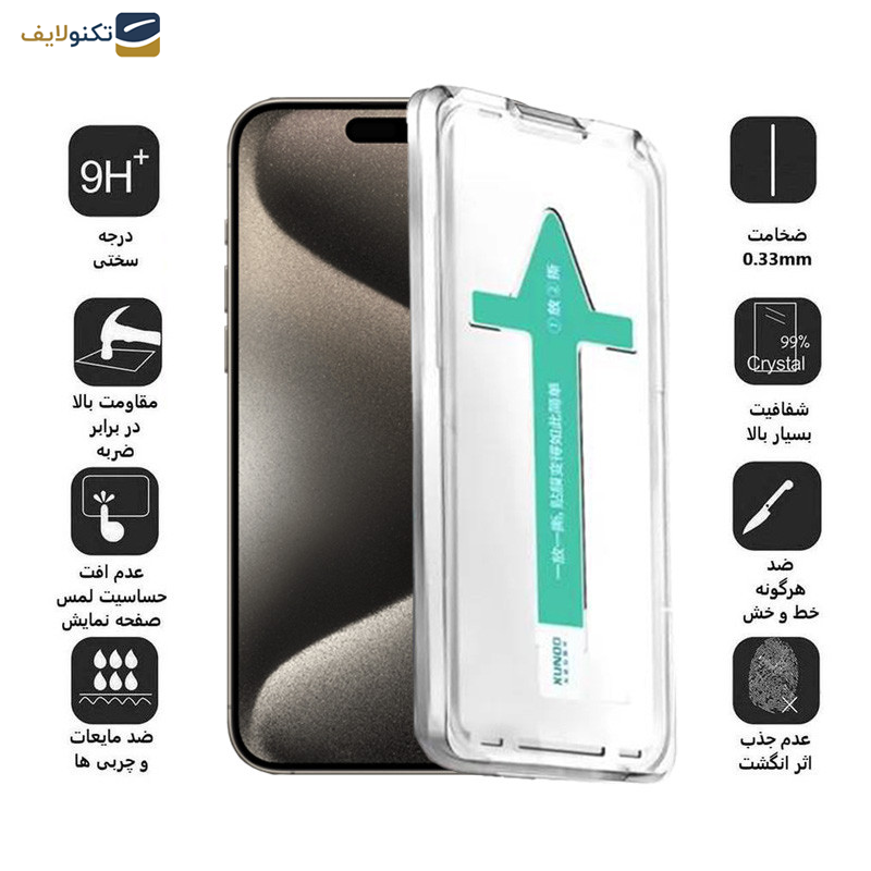 گلس گوشی اپل iPhone 15 Pro Max اپیکوی مدل Xundd Axe Easy install  - Epicoy Xundd Axe Easy instal Glass Screen Protector For Apple iPhone 15 Pro Max