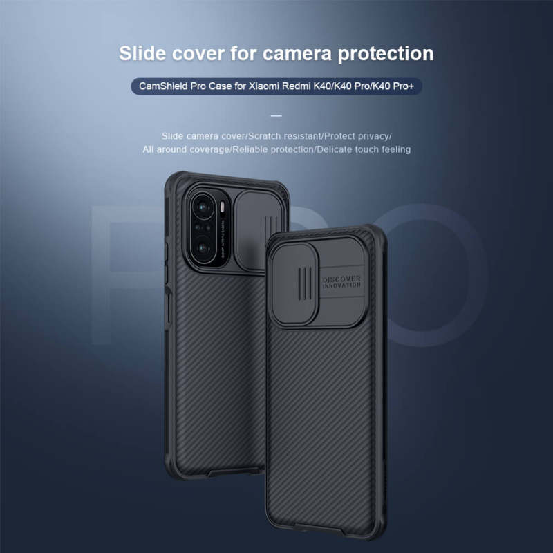 کاور گوشی شیائومی Redmi K40 / K40 Pro / K40 Pro Plus / Mi 11i / Poco F3 / Mi 11X / Mi 11 X Pro نیلکین مدل CamShield Pro - Nillkin CamShield Pro Case Cover for Redmi K40 / K40 Pro / K40 Pro Plus / 11i / Poco F3 / 11X / 11 X Pro