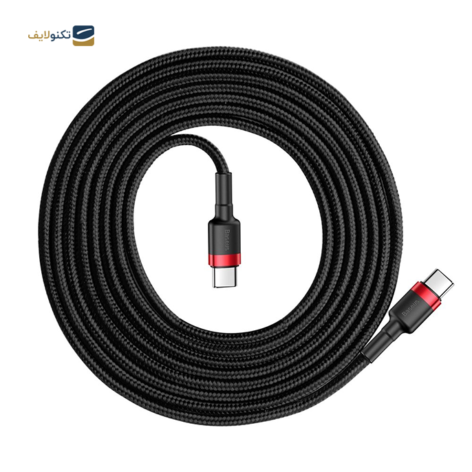 کابل دو سر تایپ سی باسئوس مدل PD 60W طول 1 متر - Baseus Cafule Type-C PD2.0 60W flash charging data line (20V 3A) 1m Red+Black