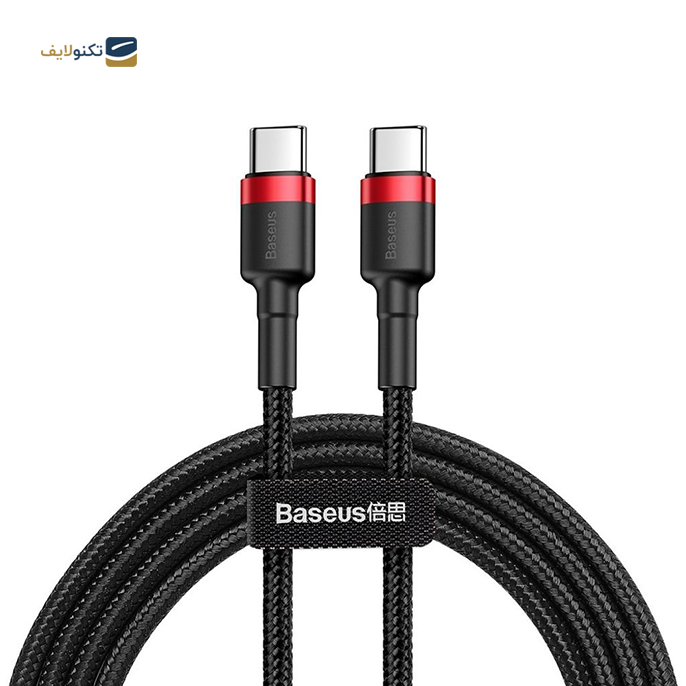 کابل دو سر تایپ سی باسئوس مدل PD 60W طول 1 متر - Baseus Cafule Type-C PD2.0 60W flash charging data line (20V 3A) 1m Red+Black