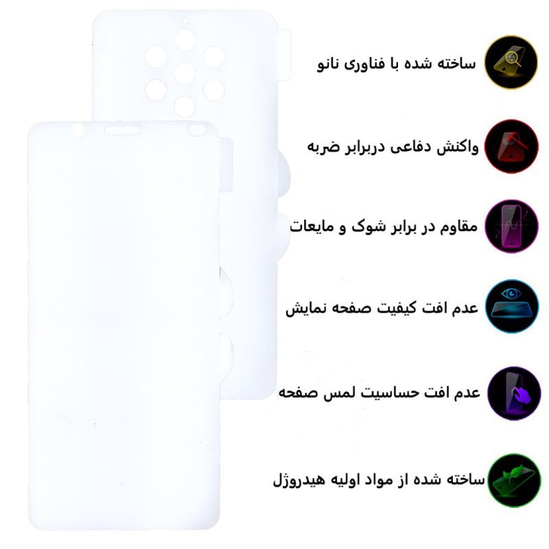 محافظ صفحه نمایش و پشت گوشی نوکیا آنر 9 PureView بوف مدل HgC15 - Buff HgC15 Nokia PureView 9 Screen Protector