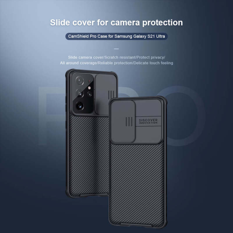 کاور گوشی سامسونگ Galaxy S21 Ultra نیلکین مدل CamSHield Pro - Nillkin CamSHield Pro Case Cover for Galaxy S21 Ultra