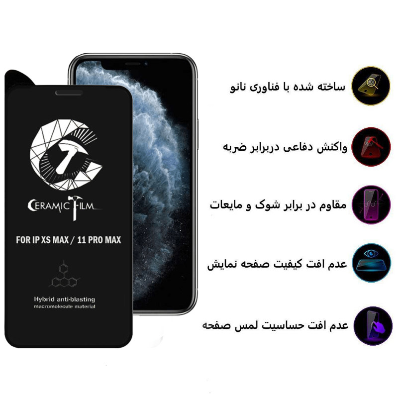 گلس گوشی اپل iPhone 11 Pro max / XS Max اپیکوی سرامیکی مدل CRM - Epicoy CRM iPhone 11 Pro max / XS Max Ceramic Screen Protector