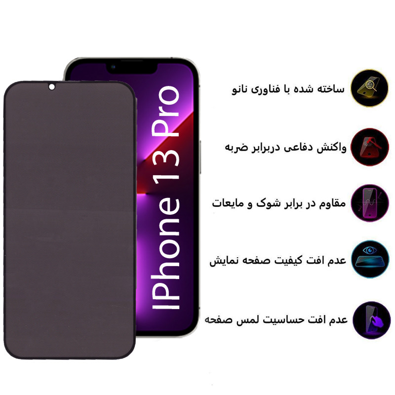 گلس گوشی اپل آیفون 13 پرو بوف حریم شخصی مدل Privacy-Pro - buff Privacy-Pro iPhone 13 Pro Privacy Screen Protector