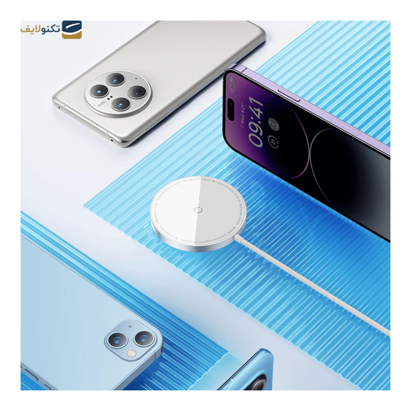 شارژر بی سیم باسئوس مدل Simple Mini3 - Baseus Simple Mini3 Magnetic Wireless Charger 15W