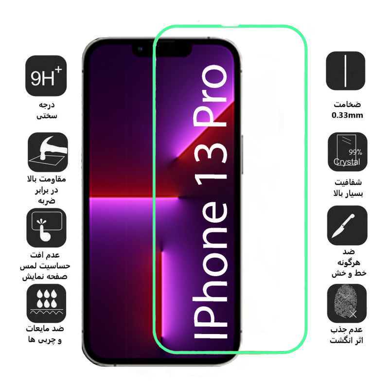 گلس گوشی اپل iPhone 13 Pro بوف مدل Neo - Buff Neon Iphone 13 Pro Screen Protector