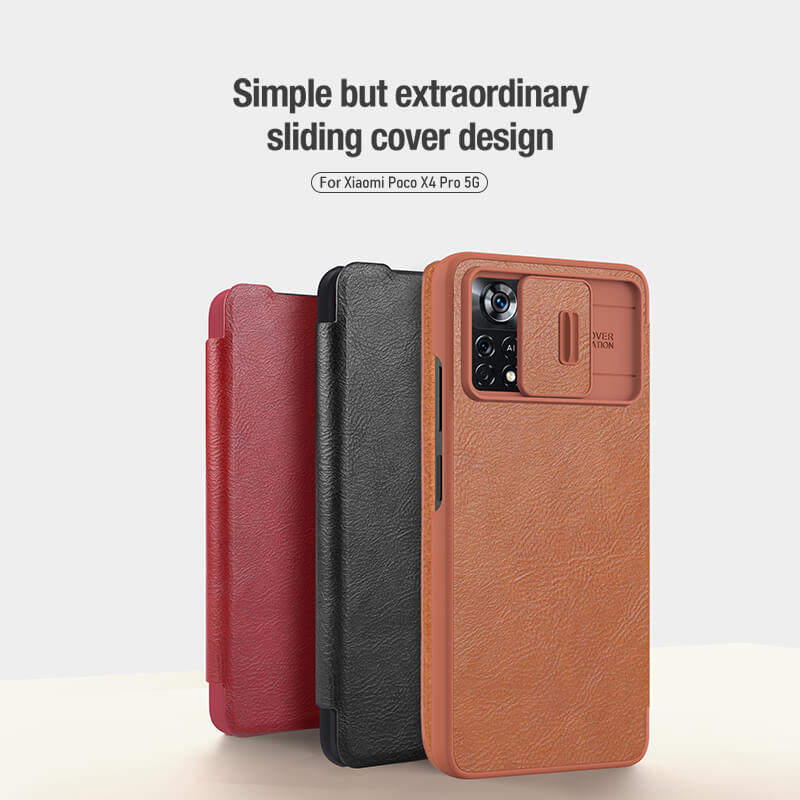 کیف کلاسوری گوشی شیائومی Poco X4 Pro 5G نیلکین مدل Qin Pro Leather  - Nillkin Qin Pro Leather cover for Poco X4 Pro 5G