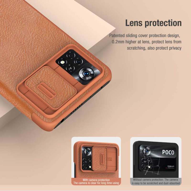 کیف کلاسوری گوشی شیائومی Poco X4 Pro 5G نیلکین مدل Qin Pro Leather  - Nillkin Qin Pro Leather cover for Poco X4 Pro 5G