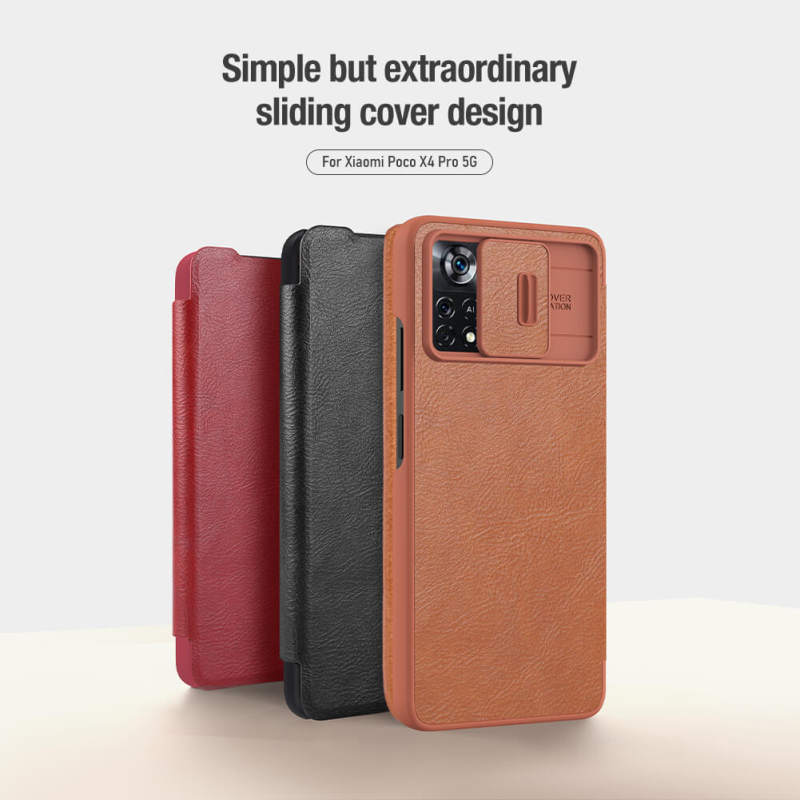 کیف کلاسوری گوشی شیائومی Poco X4 Pro 5G نیلکین مدل Qin Pro Leather  - Nillkin Qin Pro Leather cover for Poco X4 Pro 5G