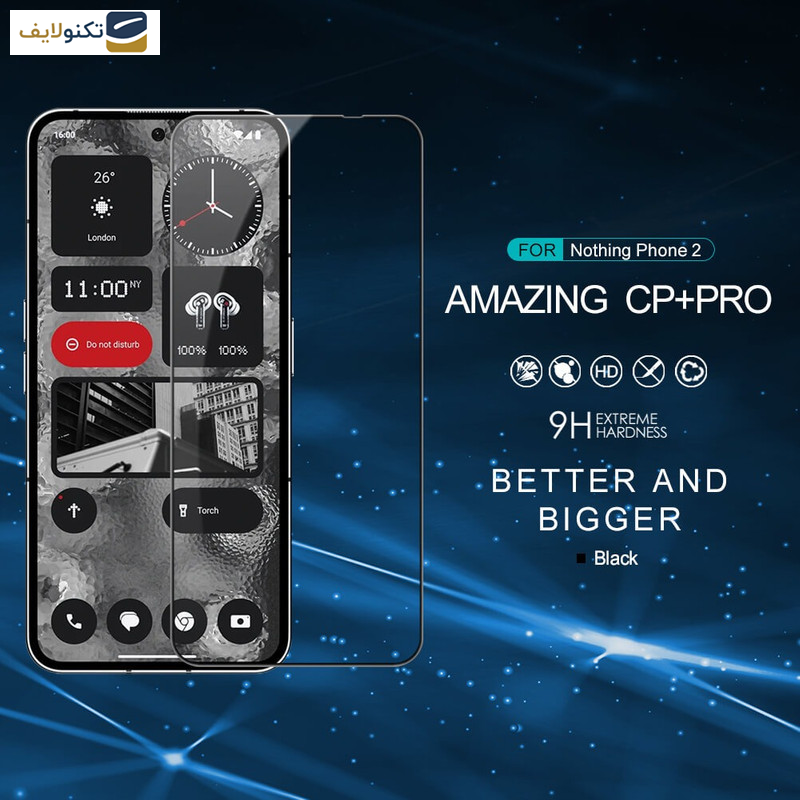 محافظ صفحه نمایش گوشی ناتینگ Phone 2a- Phone 2 نیلکین مدل CP Plus Pro - Nillkin Amazing CP Plus Pro tempered glass screen protector for Nothing Phone 2a- Nothing Phone 2