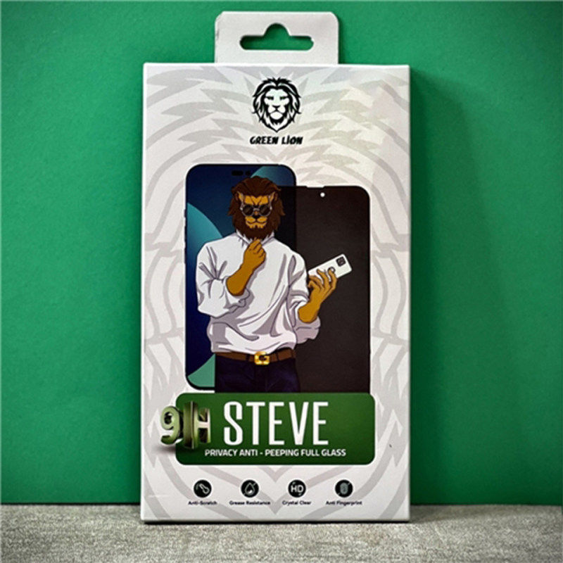 گلس گوشی اپل iPhone 13 pro max /14 Plus گرین حریم شخصی مدل Steve Privacy - Green Lion iPhone 13 pro max /14 Plus Privacy Steve Privacy