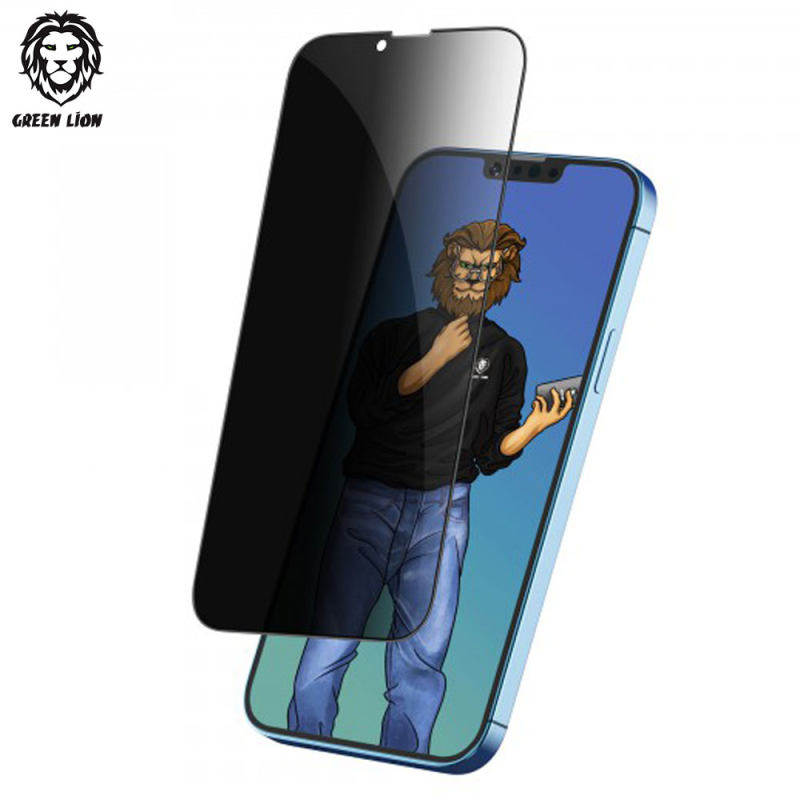 گلس گوشی اپل iPhone 13 pro max /14 Plus گرین حریم شخصی مدل Steve Privacy - Green Lion iPhone 13 pro max /14 Plus Privacy Steve Privacy