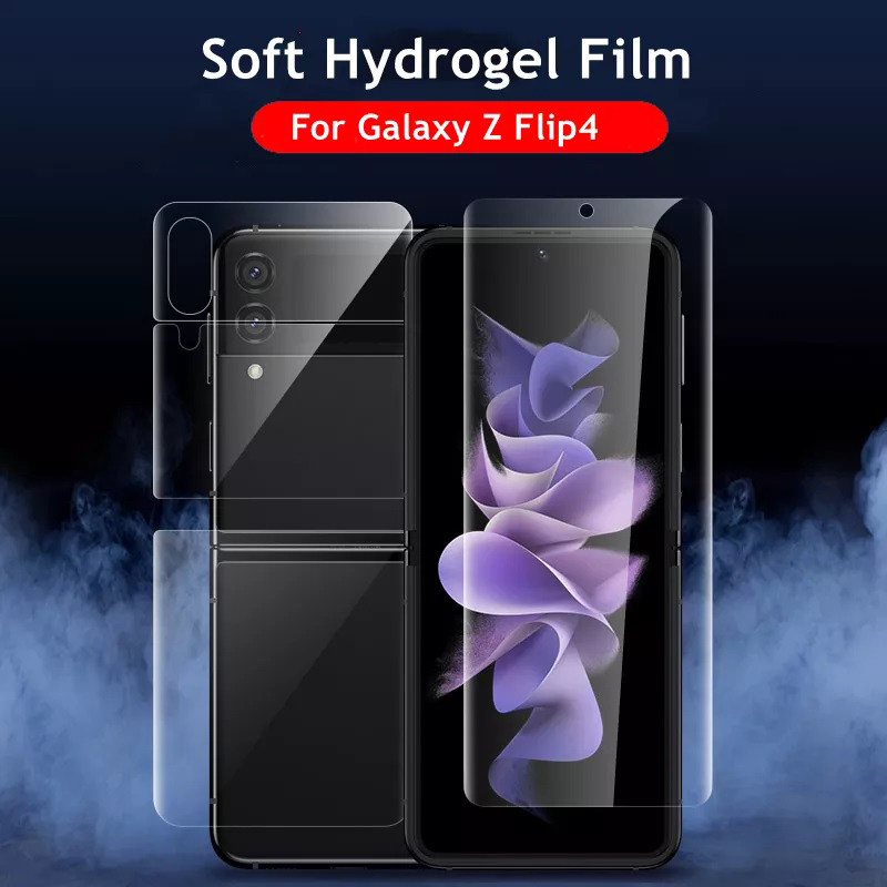 محافظ صفحه نمایش و پشت گوشی سامسونگ Galaxy Z Flip 4 بوف مات مدل Hydrogel-Matte - Buff Hydrogel-Matte Galaxy Z Flip 4 back and Screen Protector