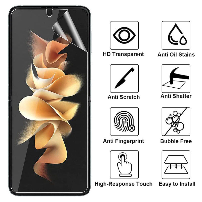 محافظ صفحه نمایش و پشت گوشی سامسونگ Galaxy Z Flip 4 بوف مات مدل Hydrogel-Matte - Buff Hydrogel-Matte Galaxy Z Flip 4 back and Screen Protector