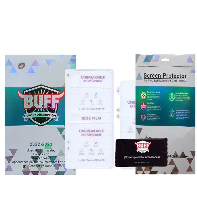 محافظ صفحه نمایش و پشت گوشی سامسونگ Galaxy Z Flip 4 بوف مات مدل Hydrogel-Matte - Buff Hydrogel-Matte Galaxy Z Flip 4 back and Screen Protector