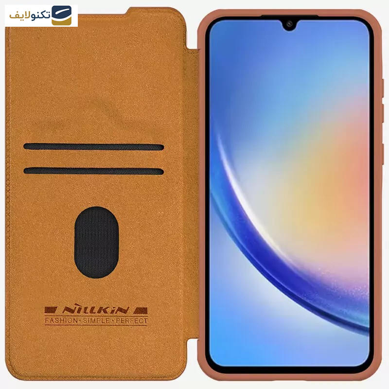 کاور کلاسوری گوشی سامسونگ Galaxy A55 5G نیلکین مدل Qin Pro Leather Case - Nillkin Qin Pro Series Leather case for Samsung Galaxy A55 5G