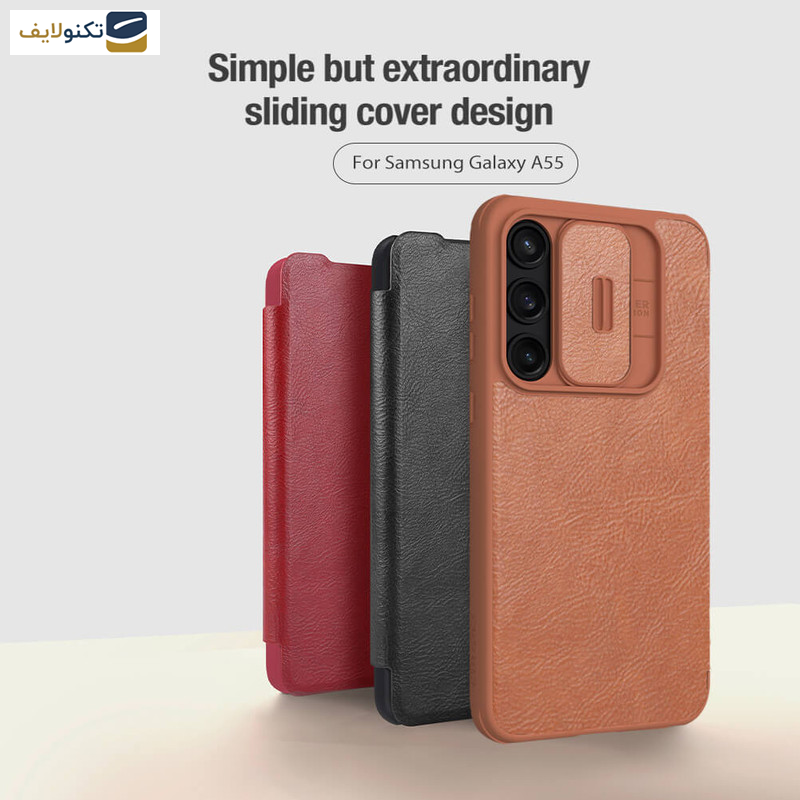 کاور کلاسوری گوشی سامسونگ Galaxy A55 5G نیلکین مدل Qin Pro Leather Case - Nillkin Qin Pro Series Leather case for Samsung Galaxy A55 5G